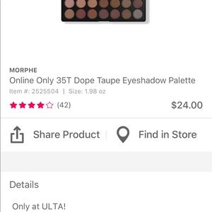 Morphe 35T Dope Taupe Eyeshadow Palette